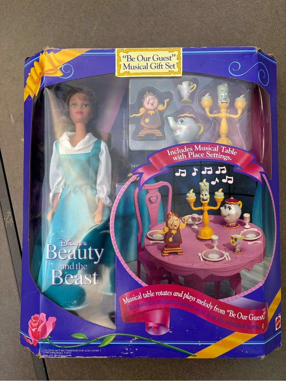 Disney Beauty and the Beast Be Our Guest Musical Gift Set 1993 Mattel 10477